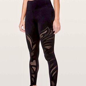 Lululemon Reveal Avant Mesh Lace Laser Cut Legging/Tight